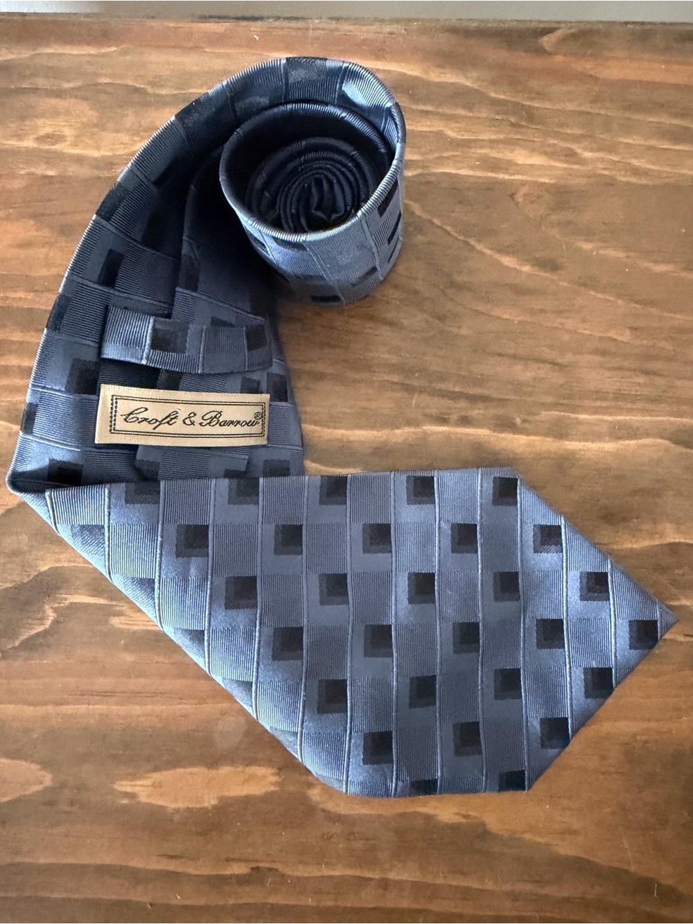 croft & barrow Navy Geometric Silk Tie